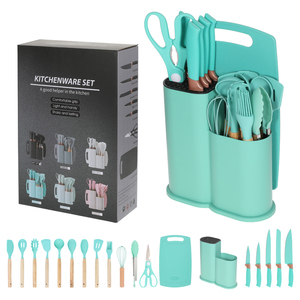 Juego <span class=keywords><strong>de</strong></span> cuchillos <span class=keywords><strong>de</strong></span> <span class=keywords><strong>cocina</strong></span> <span class=keywords><strong>de</strong></span> acero inoxidable <span class=keywords><strong>de</strong></span> 19 piezas <span class=keywords><strong>de</strong></span> fábrica al por mayor, utensilio <span class=keywords><strong>de</strong></span> <span class=keywords><strong>silicona</strong></span> y bloque <span class=keywords><strong>de</strong></span> corte <span class=keywords><strong>de</strong></span> cuchillos <span class=keywords><strong>de</strong></span> <span class=keywords><strong>cocina</strong></span> con caja <span class=keywords><strong>de</strong></span> regalo - Product Image 3
