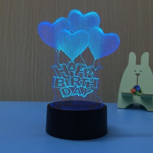 Pin Hoạt Động 3D Đêm Đèn 7 Màu Sắc Thay Đổi Tình Yêu Hình Trái Tim Acrylic Bảng Chiếu Sáng Cho Giáng Sinh Tình Yêu Lãng Mạn Quà Tặng - Product Image 4