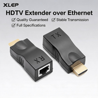 Extensor HDTV de 30M HD 1080P, Transmisor a Receptor Ethernet LAN V1.4 RJ45 CAT5E CAT6, Extensor de Red HDTV a RJ45, Compatible con 4K