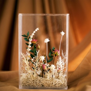 Expédition rapide luxe <span class=keywords><strong>Lagurus</strong></span> lapin queue Photo cadre clair fleurs séchées boîte pour noël saint valentin fête des mères pâques - Product Image 4