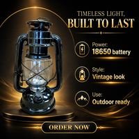 Lanterne LED rechargeable 18650, lampe de camping vintage, lumière de tente, lanterne d'extérieur, lampes de camping pour tente, randonnée d'urgence