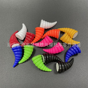 Threaded Bull Horn <b>Plastic</b> Decorative Stickers For Motorcycle Helmet And Electric Vehicle Dashboard Steering <b>Wheel</b> - Product Image 1