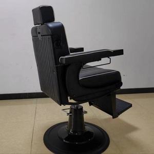 Sillón de Barbería de Cuero Vintage Moderno para Barbería y Salón de Belleza, Mueble con Función Hidráulica Reclinable - Product Image 3