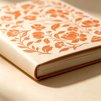 Carnet à couverture rigide personnalisé, motif floral colibri orange en relief, journal d'écriture relié, cadeau, agenda