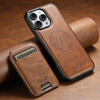 Coque de téléphone SUTENI pour iPhone 18 Pro Max avec chargement sans fil, support magnétique pour cartes, cadre photo, en similicuir, compatible 17 16Plus 15 14 13