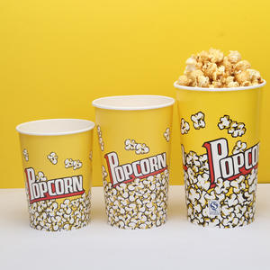 Emballage de <span class=keywords><strong>seau</strong></span> à popcorn en papier biodégradable à paroi simple avec logo personnalisé, 32 oz, 46 oz, 64 oz, bon marché, pour <span class=keywords><strong>KFC</strong></span>, poulet frit - Product Image 1