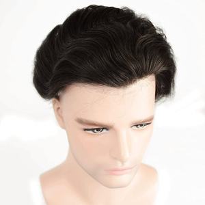 Prótesis Capilar de PU con Encaje Inyectado y Piel Fina, 100% Cabello Humano Remy Indio, Peluca para Hombre, 8"x10", Densidad Media-Ligera, Ondas de Agua, Reemplazo Capilar - Product Image 2