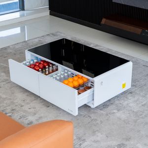 Sofá cama inteligente para sala de estar, mesa inteligente, carga inalámbrica USB, luz led de vidrio templado, reproductor de música, mesa de centro - Product Image 4