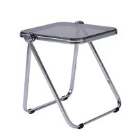 Table d'appoint pliable moderne en acrylique transparent pour le camping en plein air et la table d'angle de chambre
