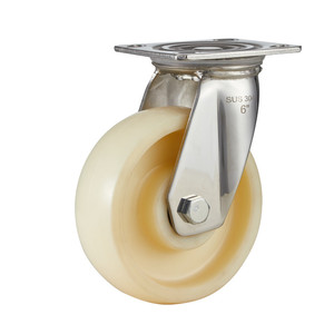 4 "5" 6 "8" Hochleistungs-Edelstahl-<span class=keywords><strong>Nylon</strong></span> rolle SUS304 <span class=keywords><strong>Nylon</strong></span> räder Wagen rollen Räder Maschinen ausrüstung Nachlauf - Product Image 4