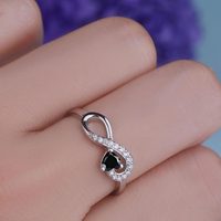 Bagues de promesse Cœur Infini en Argent Sterling 925 avec Pierre de Naissance et Zircon Cubique Transparent, pour Femme et Homme, Vente Chaude