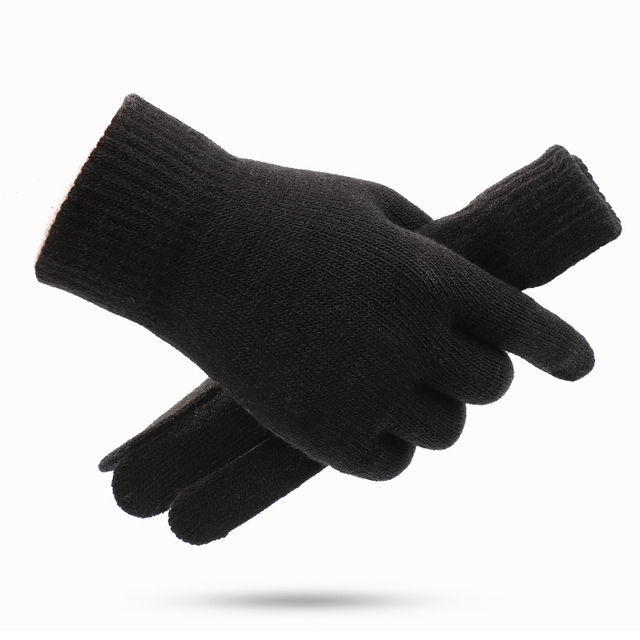 Custom Logo OEM Thermal Windproof Anti-slip for Men Winter Riding and Cycling Knitted Gloves