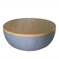 Cheminée de jardin extérieure de style moderne GFC/GFRC Table de foyer au gaz ronde sans fumée pour le chauffage extérieur