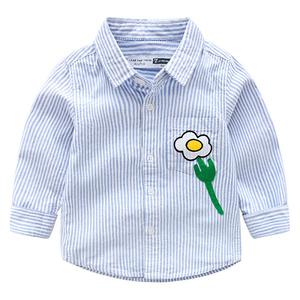 Camisa de Niño a Rayas con Bordado Abstracto de Algodón de Manga Larga con Tirantes de Ali Express Turquía - Product Image 5