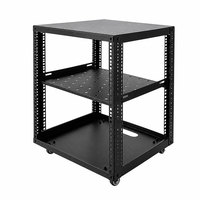 SAIL TOOL OEM Rack de serveur à cadre ouvert 19 pouces avec étagère réglable et roulettes, robuste, en acier laminé à froid, revêtement en poudre mat, pour réseau