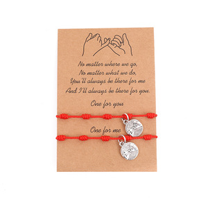 Pulseras de <span class=keywords><strong>Hilo</strong></span> <span class=keywords><strong>Rojo</strong></span> con <span class=keywords><strong>7</strong></span> <span class=keywords><strong>Nudos</strong></span> de la Suerte, Promesa de Amistad, Ajustables, para Parejas - Product Image 4