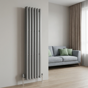 Radiatore Verticale Ovale Contemporaneo <span class=keywords><strong>Grigio</strong></span> con Risparmio Energetico e Design Grafico per Appartamenti e Riscaldamento Interno - Product Image 2