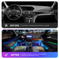 KYNCHO pour Mercedes Classe C W204, éclairage d'ambiance LED 64 couleurs, symphonie de lumières, contrôle par application Bluetooth, éclairage intérieur automobile 12V, invisible