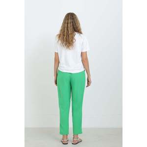 Pantalon coupe carotte vert à nouer à la taille pour femme Puane, pour le bureau et les occasions décontractées, pantalon confortable et élégant - Product Image 4