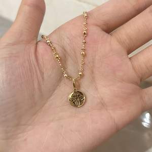 Collar de Plata de Ley S925 con Patrón Tejido Antiguo y Cuentas para Mujer, Estrella Dorada Tallada con Cadena de Caja Lujosa - Product Image 3