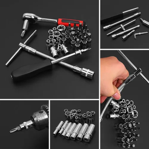 Kit d'outils de réparation automobile 53 pièces : Clé à cliquet, douilles et tournevis 1/4 - Référence 001 - Ensemble d'outils complet pour mécaniciens - Product Image 3