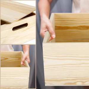 Eco-Friendly Pine <strong>Wood</strong> Rectangle Household <strong>Storage</strong> <strong>Box</strong> - Product Image 3