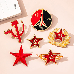 Pas cher En Gros Classique CCCP <span class=keywords><strong>Communisme</strong></span> Broche Soviétique Rétro Étoile À Cinq Branches Badge Alliage Souvenir Émail Épinglette - Product Image 1