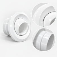 Diffuseur de plafond rond en aluminium blanc pour alimentation en air 360° °   Diffuseur à bille réglable pour système de ventilation