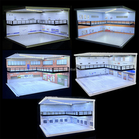 Boîte de présentation en acrylique PVC à double couche à l'échelle 1:64 pour modèle réduit de voiture miniature pour collection Garage de stationnement avec lumière