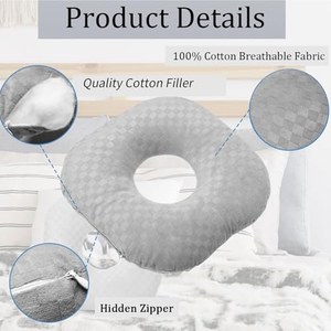 Ear Piercing Pillow for Side Sleepers Adjustable Memory Foam Filled Ergonomic Washable Design Pain Relief Pressure Sore - Product Image 3