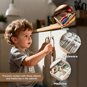 Cierres de Seguridad Ajustables de Plástico <span class=keywords><strong>para</strong></span> Refrigerador, a Prueba de Niños, Adhesivos <span class=keywords><strong>para</strong></span> Congelador, Puertas, Cajones y Armarios, Fáciles de Usar - Product Image 4