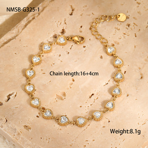 Bracelets de tennis Aurora en acier inoxydable pour le bureau, les fêtes et la mode quotidienne, avec CZ inaltérable à motif battement de cœur et à scènes interchangeables - Product Image 3