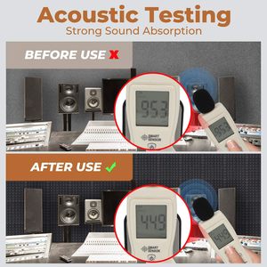 Panneaux acoustiques en <span class=keywords><strong>mousse</strong></span> pyramidale insonorisante <span class=keywords><strong>de</strong></span> haute densité <span class=keywords><strong>de</strong></span> 50 mm d'épaisseur, couleur noire, pour studio et bureau, vente en gros - Product Image 3