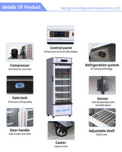 La verticale médicale 2-8 °C <span class=keywords><strong>50L</strong></span> de réfrigérateur pour le laboratoire, produit chimique, pharmaceutique, stockage de vaccin - Product Image 3