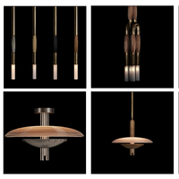 XZ americano español alabastro mármol Led interior Art Deco latón piedra techo alto tríada candelabro lámpara colgante