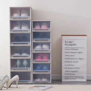 Casiers en plastique multi-étages grande capacité, boîte à <span class=keywords><strong>chaussures</strong></span> <span class=keywords><strong>empilable</strong></span>, armoires carrées, vêtements pour enfants, articles ménagers, rangement, neuf - Product Image 5