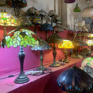 LongHuiJing Sunrise <span class=keywords><strong>Tiffany</strong></span> Phong Cách Stained Glass Đèn Cạnh Giường Ngủ Đèn Bàn Wisteria Accent <span class=keywords><strong>Reading</strong></span> <span class=keywords><strong>Lamp</strong></span> - 2 Ánh Sáng - Product Image 6