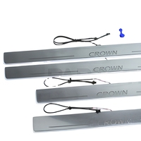 Compatible avec Toyota Crown 2012 à 2025, garniture de seuil de porte en acier inoxydable de haute qualité avec éclairage LED, Chine