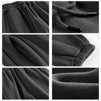 Pantalon de jogging uni unisexe avec doublure polaire, taille élastique, coupe droite, épais, plusieurs couleurs, vente en gros en vrac, en stock