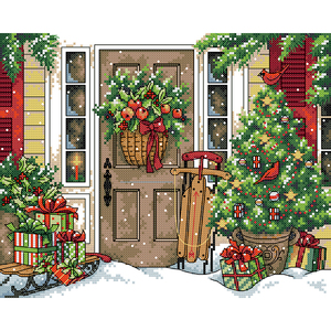 Customized NKF Cotton Canvas Fabric DIY Handcraft Greet Christmas Printed Embroidery Needlework 11 Counted Cross Stitch Kit