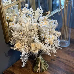 ช่อดอกยูคาลิปตัสแห้งแบบธรรมชาติ N-123,ช่อดอกลาเวนเดอร์และลูกบิลลี่สำหรับตกแต่งงานแต่งงาน