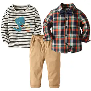 Новейшие комплекты детской одежды с принтом 2 рубашки + штаны, магазин в США, Лидер продаж, комплект одежды для маленьких девочек