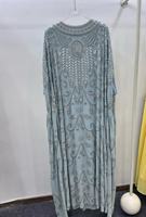 Robe de soirée longue haut de gamme, style jalabiya ou kaftan, brodée et perlée, artisanat lourd, robe de mariée musulmane pour cérémonie de mariage