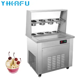 Machine à glace en acier inoxydable thaïlandais, pour faire de la glace au yaourt, avec grattoir