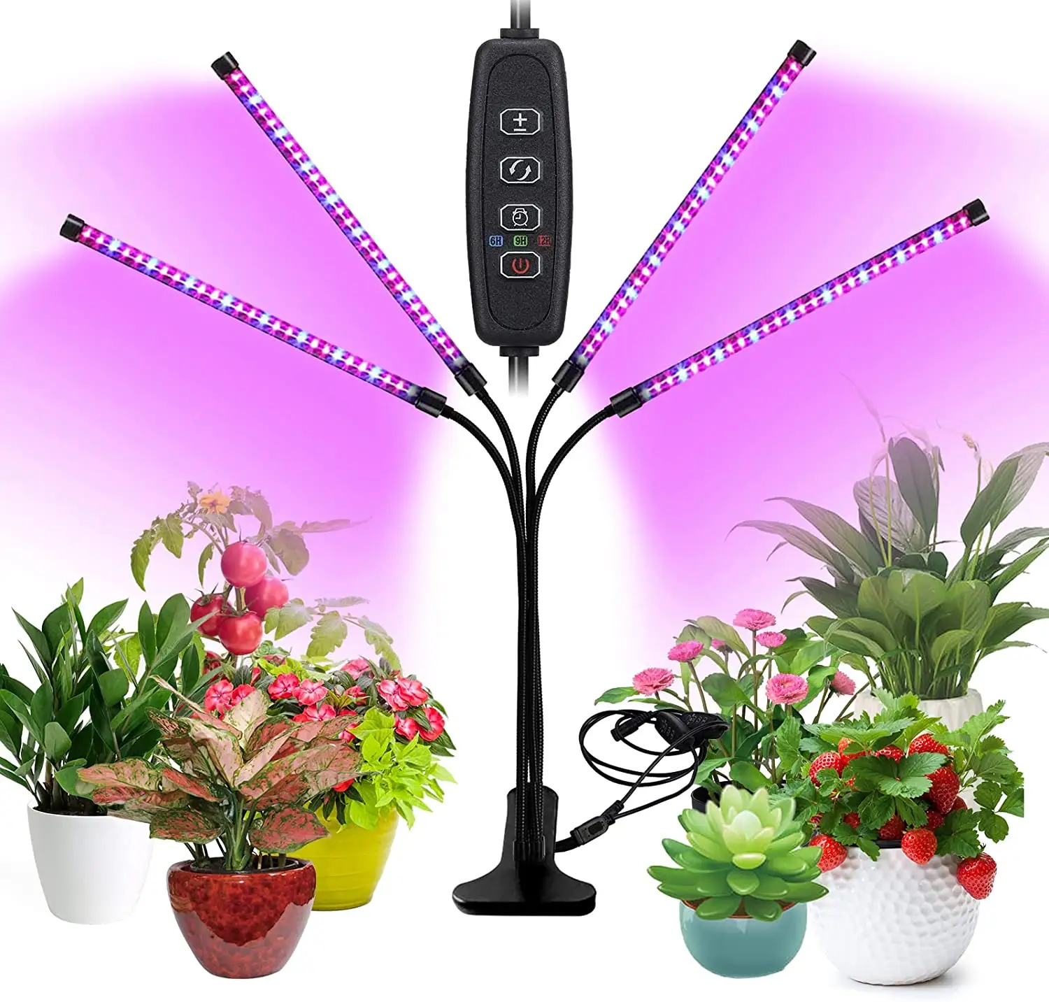 Lumière de croissance LED à spectre complet pour plantes semis serre intérieure avec pince 18W 27W 36W