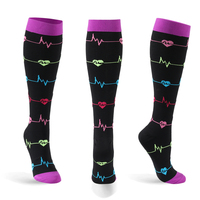 Whale Vente en gros Elite Varices Chaussettes de compression Femmes Chaussettes athlétiques pour la récupération sportive