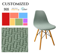 Housse de chaise d'hôtel moderne en polyester, élastique, imperméable, taille universelle, couleur unie, coussin de dossier monobloc, lavable à la main