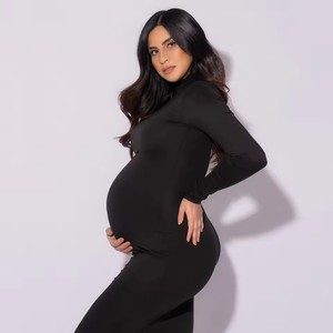 King Mcgreen Star Robe ajustée pour <span class=keywords><strong>femme</strong></span> <span class=keywords><strong>enceinte</strong></span> à col haut à manches longues Stretch Robe quotidienne pour <span class=keywords><strong>femme</strong></span> <span class=keywords><strong>enceinte</strong></span> en plein air - Product Image 2