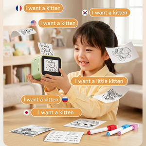 Cámara de impresión instantánea con IA Phomemo Kids, pantalla de 2.8 pulgadas, impresora térmica incorporada, color azul y rojo para niños - Product Image 2