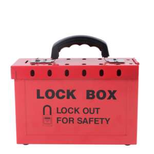 グループ安全ロックのロックアウトステーションとして使用される、12〜13個の南京錠を備えたQVAND赤いグループ安全ロックボックス - Product Image 4